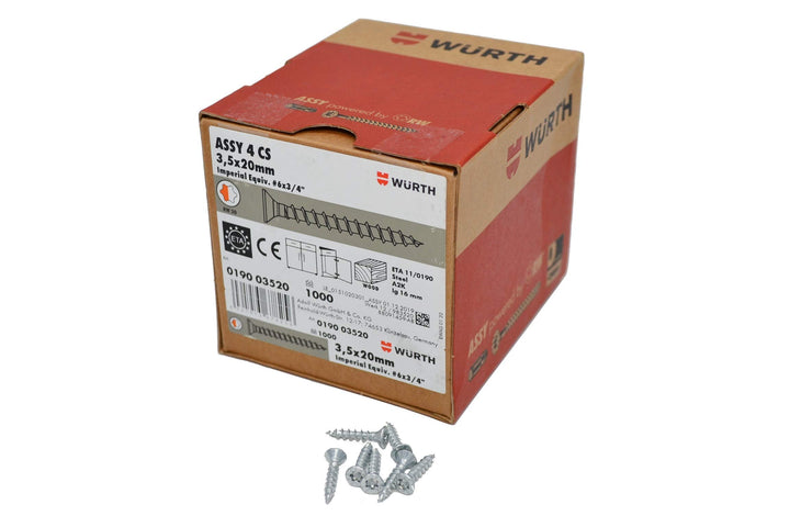ASSY 4 CS Stahl verzinkt Vollgewinde Senkkopf RW, SHR-SEKPF-HO-RW20-(A2K)-3,5X20/16