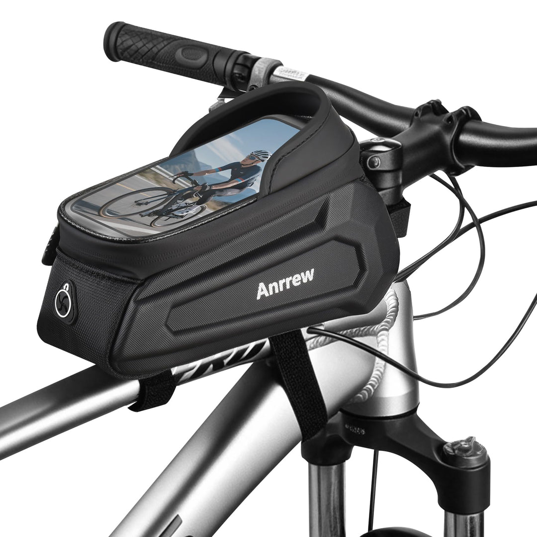 Fahrradtasche Rahmen,Eva Handy Halter mit Regenschutz,Top Rohr Frontrahmen Tasche,7,5 Zoll Handy Fah