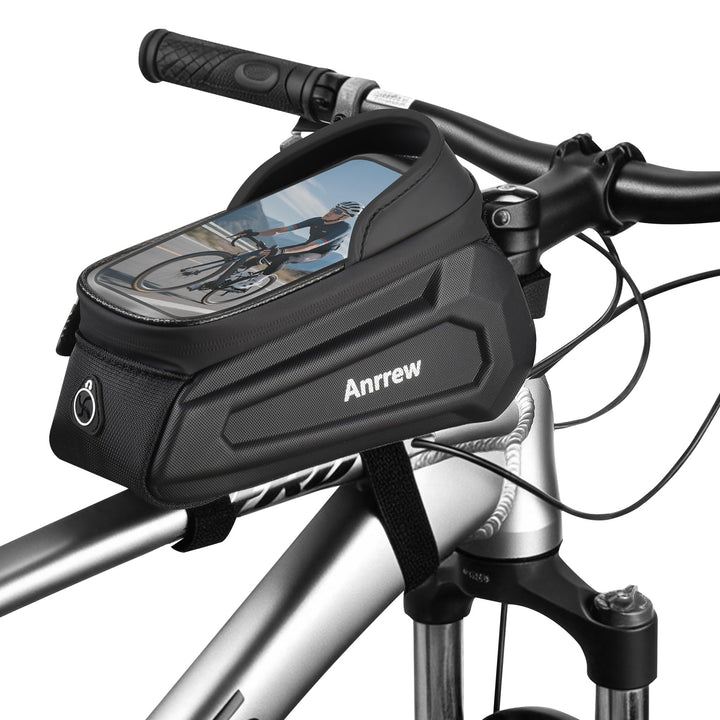 Fahrradtasche Rahmen,Eva Handy Halter mit Regenschutz,Top Rohr Frontrahmen Tasche,7,5 Zoll Handy Fah