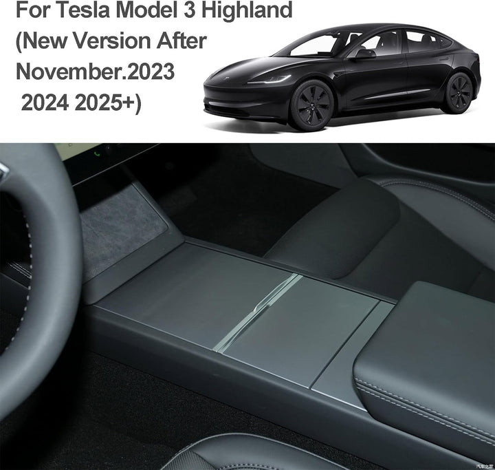 MIEBA 2 Pack Zubehör für Tesla Model 3 Highland 2024 Mittelkonsole Organizer-Ablage, für Tesla Model