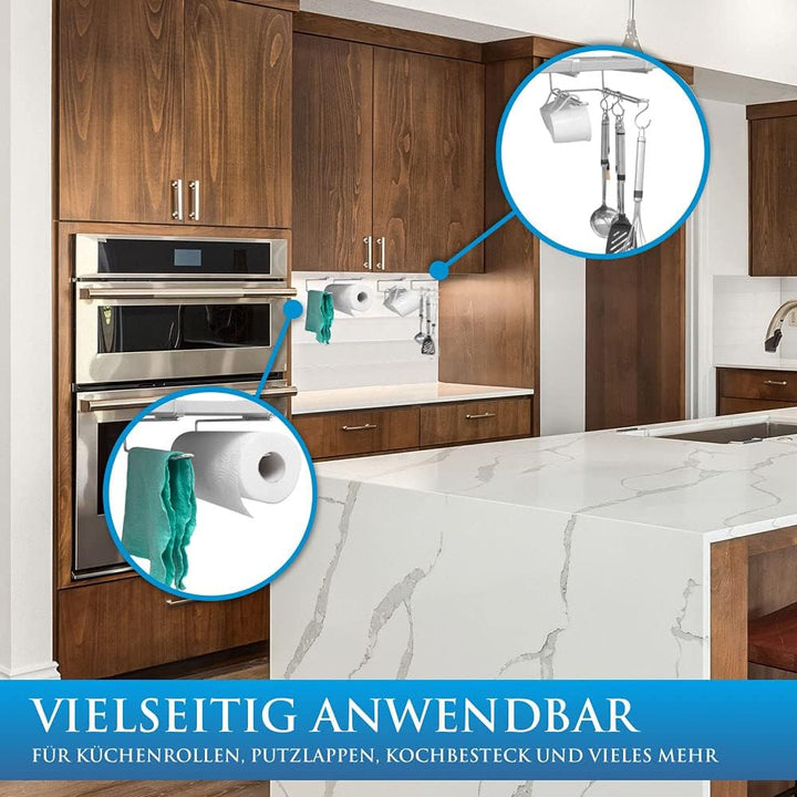 Mister Mountain Küchen-Organizer - Premium Universal-Halterung aus Edelstahl ohne Bohren - Tassen-Ha