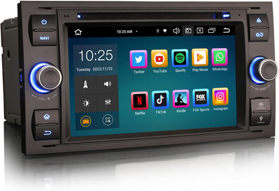 GONFEN 7 Zoll 8-Kern Android 12 Autoradio Navi für Ford Focus Transit Kuga Fiesta Galaxy C/S-MAX mit