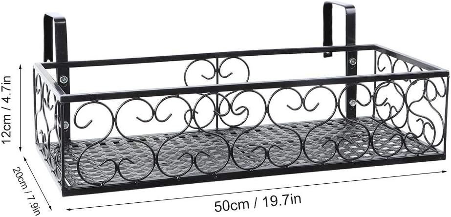 A sixx Hängendes Eisen Blumenregal Pflanzentopf Stand Pflanzenlager Geländer Regal Home Dekoration f