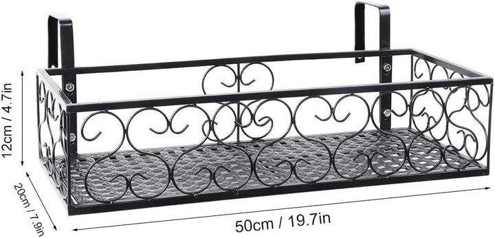 A sixx Hängendes Eisen Blumenregal Pflanzentopf Stand Pflanzenlager Geländer Regal Home Dekoration f