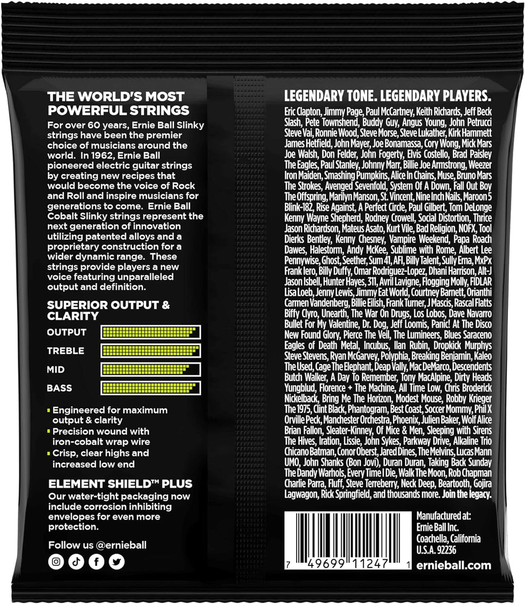 Ernie Ball Regular Slinky Cobalt E-Gitarrensaiten, 3-er -Pack, Stärke 10–46 Regular (10–46) 3 Stück,