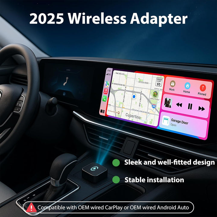 Sunweyer S40 Super Mini CarPlay Adapter Wireless Android Auto Car Kit - für Fahrzeuge mit werksseiti