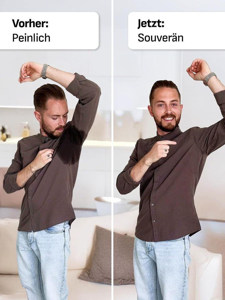 FINN Anti-Schweiss Shirt Herren mit Rundhals und integrierten Achselpads gegen Starkes Schwitzen - A