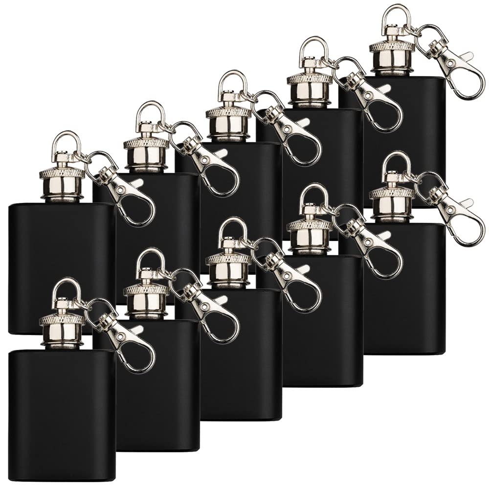 Mini Flachmann 1oz / 28,3 ml mit Schlüsselanhänger aus Edelstahl Stainless Steel kleiner Hip Flask r