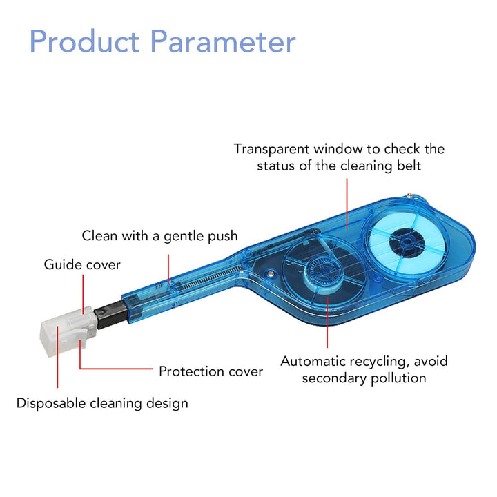 LWL-Reinigungsstift One Click MPO Cleaner Antistatische Harzschale Transparentes Faserreinigungswerk