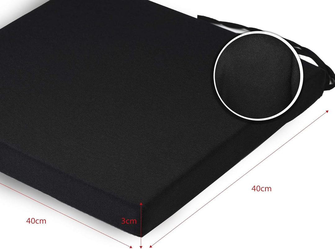 sunnypillow 4er Set Stuhlkissen mit Bindebänder - 40 x 40 x 3 cm - Sitzkissen Outdoor für Stühle/Bän