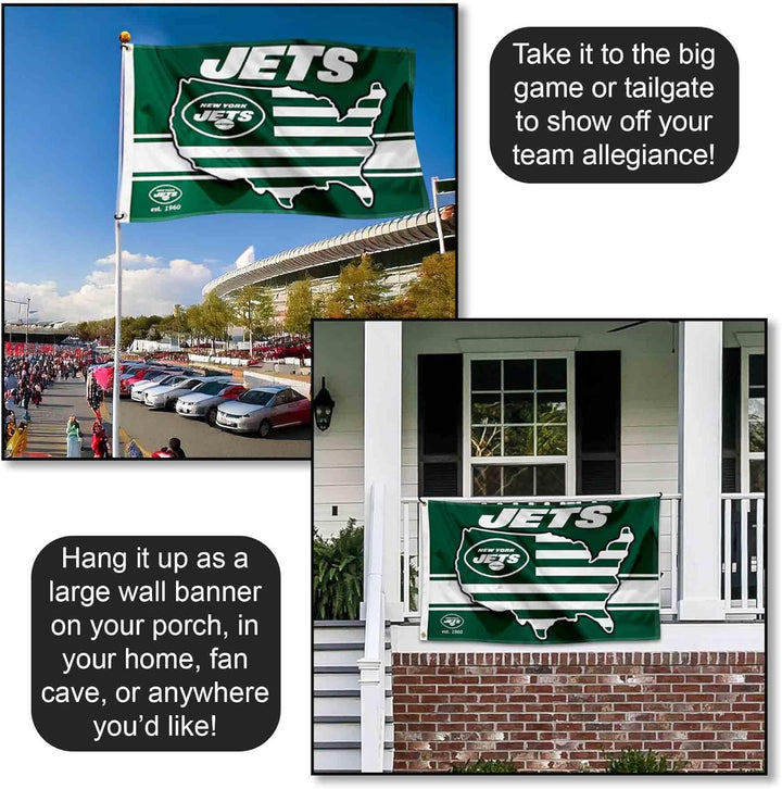 WinCraft New York Jets Nation USA American Country 3x5 Flag