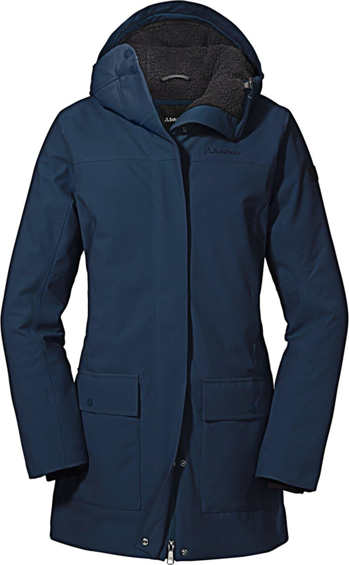 Schöffel Damen Ins. Parka Rotterdam L wind- und wasserdichter Damen Parka mit verstellbarer Taille,
