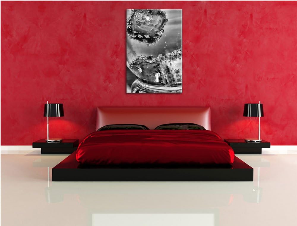 Pixxprint Würfel in Mineralwasser als Leinwandbild | Grösse: 100x70 | Wandbild| Kunstdruck | fertig