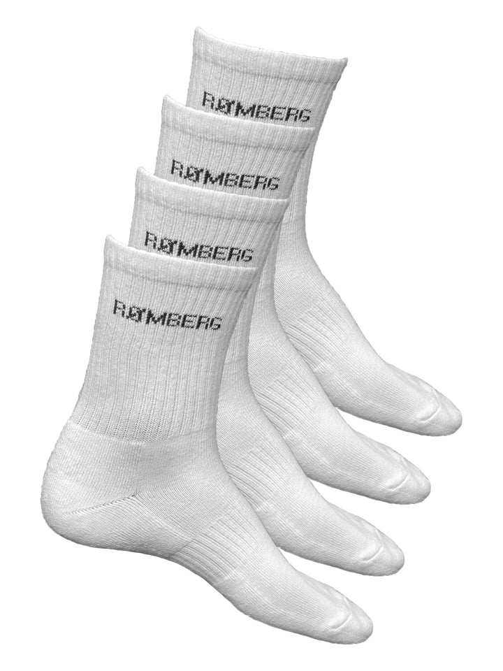 Romberg Unisex Sport Socken, 4er Pack 39-42 Weiss, 39-42 Weiss