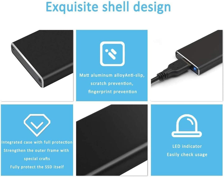 USB 3.0 UASP zu mSATA 3030/3050 SSD SuperSpeed Adapter, Aluminium Externe Festplatte Gehäuse für Sam