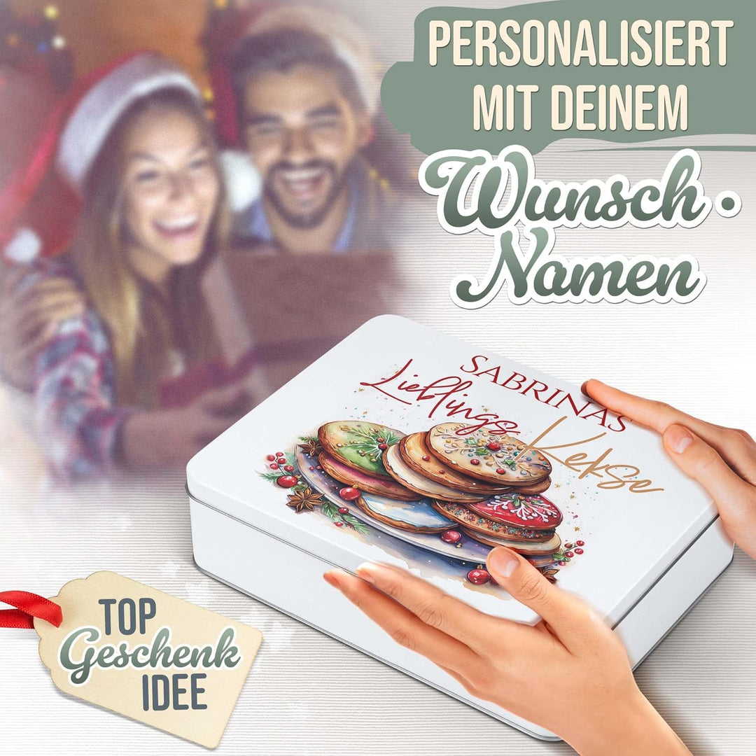 Print Royal PR Geschenkdose mit Name personalisiert - Lieblingskekse - Blechdose bedrucken, Aufbewah