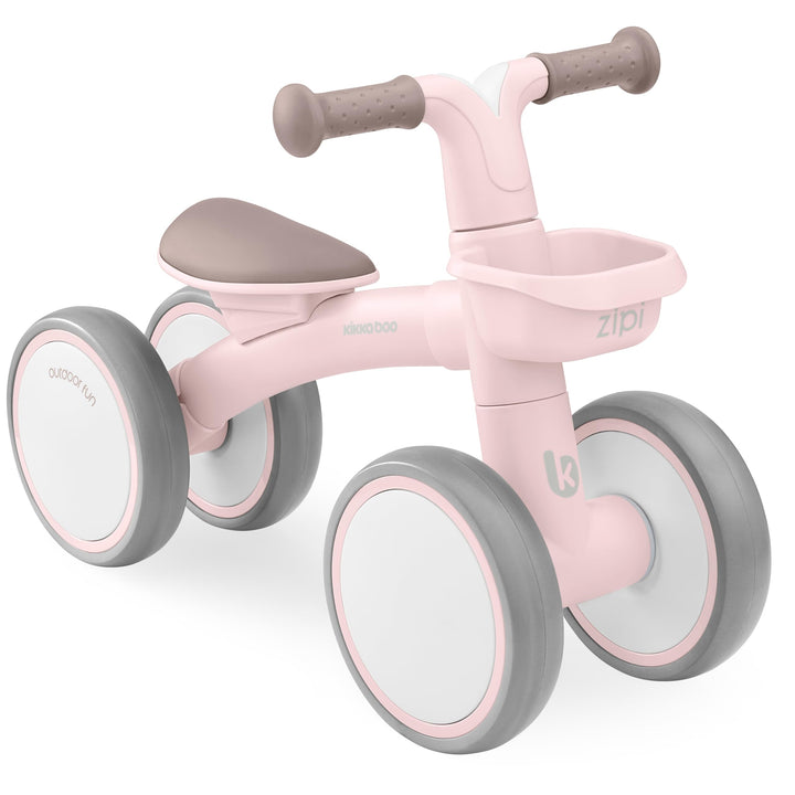 KikkaBoo ZIPI Fahrrad Ohne Pedale, Laufrad mit Korb, Einstellbar, Kinderspielzeug, Baby-Geschenk Ros