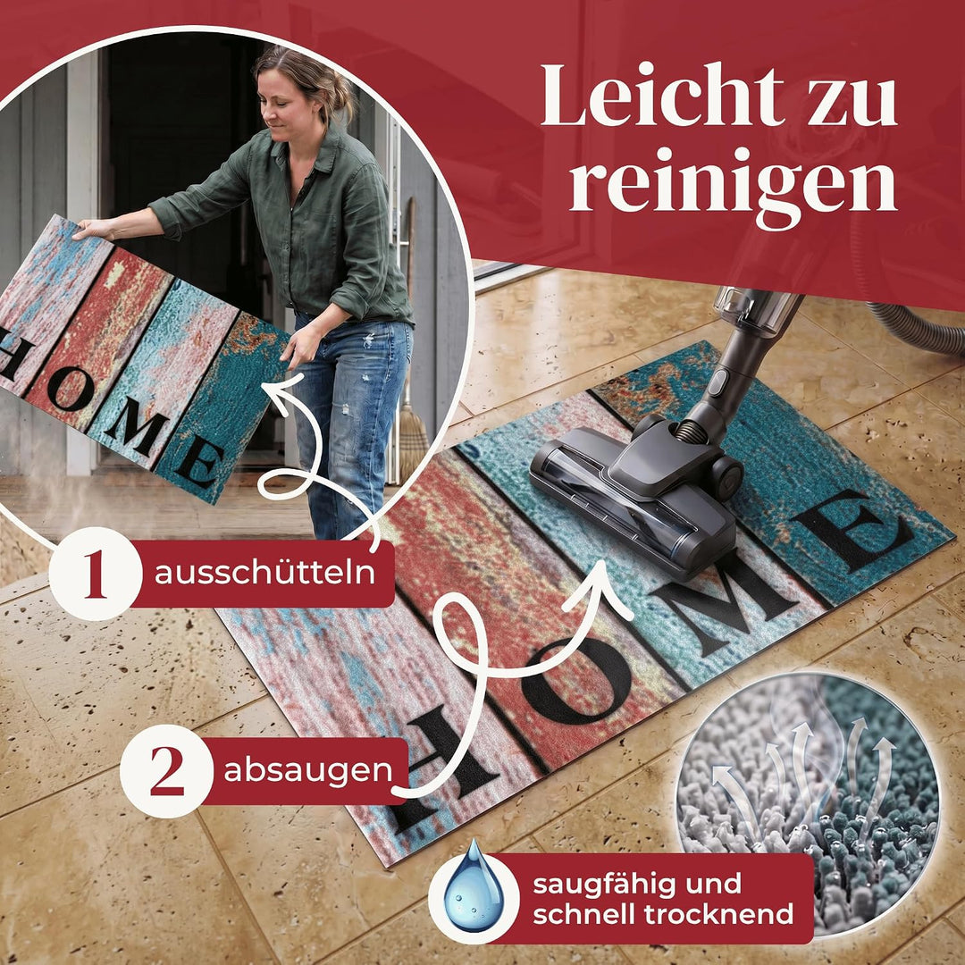 Hochwertige Fussmatte 60x80 cm (Large) – Schmutzfangmatte für Innen &amp; Aussen, rutschfest mit hoher S