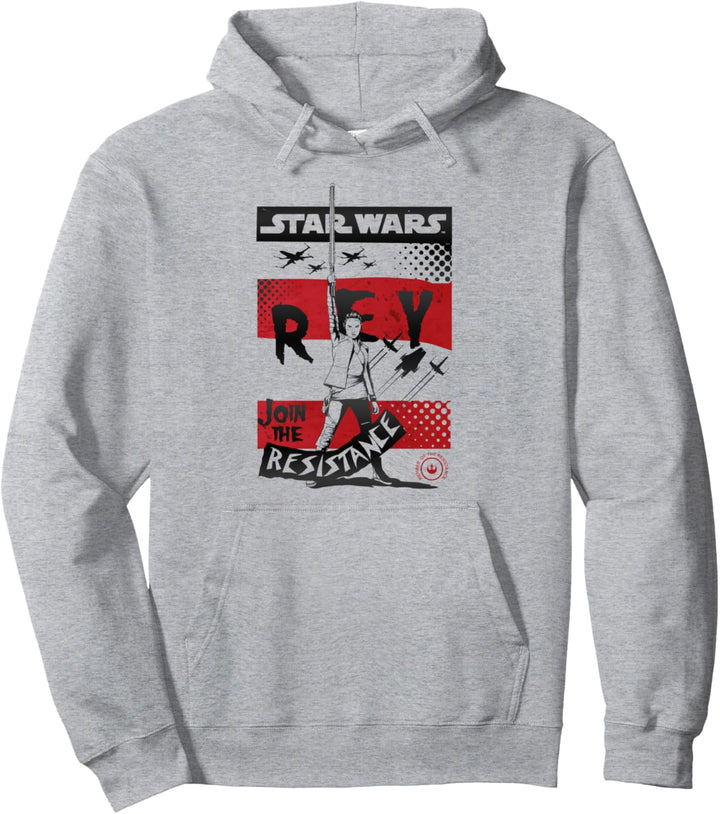 Star Wars The Last Jedi Rey Bold Battle Poster Pullover Hoodie