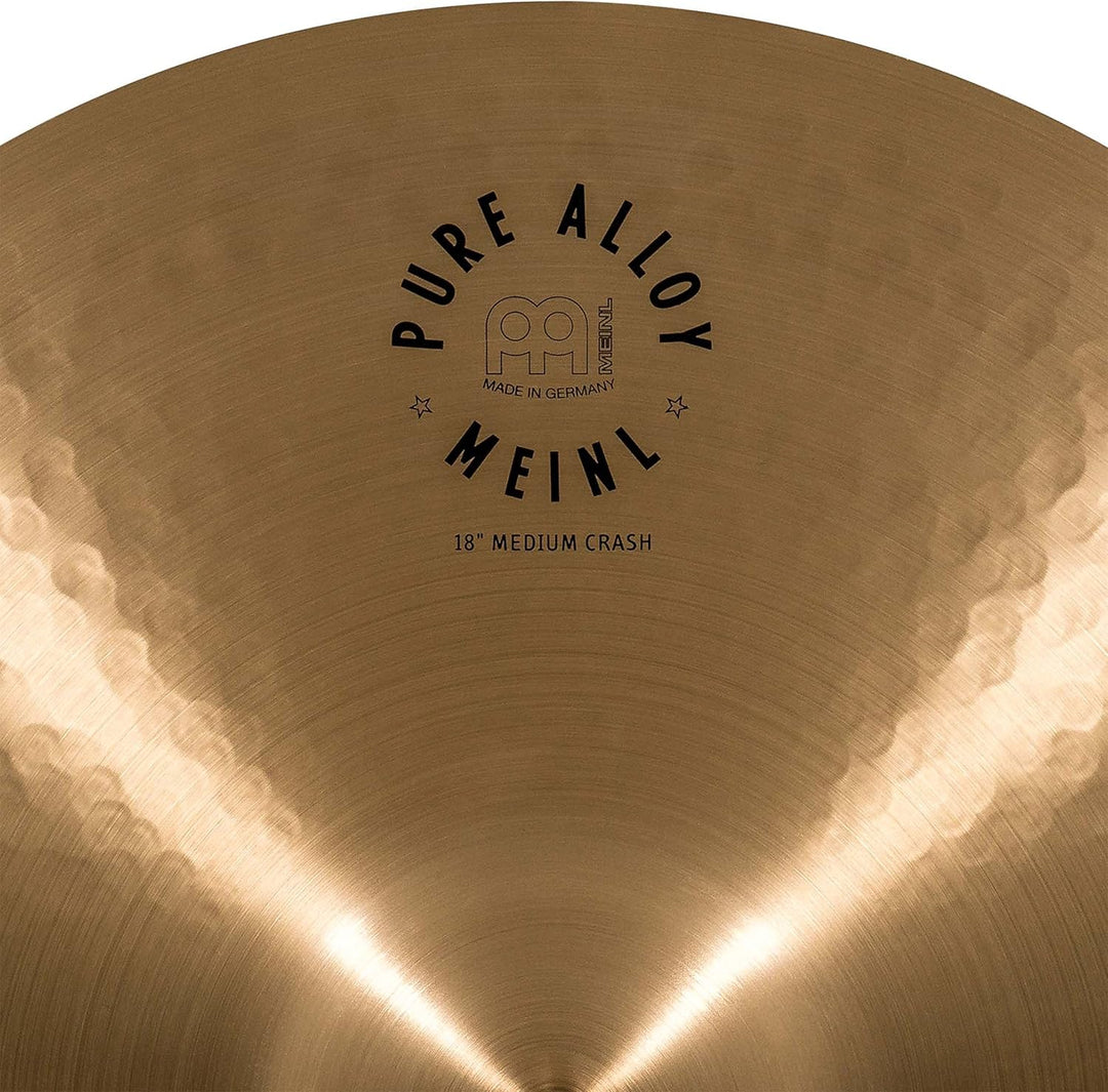 Meinl Cymbals Pure Alloy Crash Medium 18 Zoll (Video) Schlagzeug Becken (45,72cm) Pure Alloy Bronze,