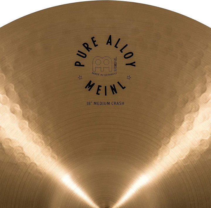 Meinl Cymbals Pure Alloy Crash Medium 18 Zoll (Video) Schlagzeug Becken (45,72cm) Pure Alloy Bronze,