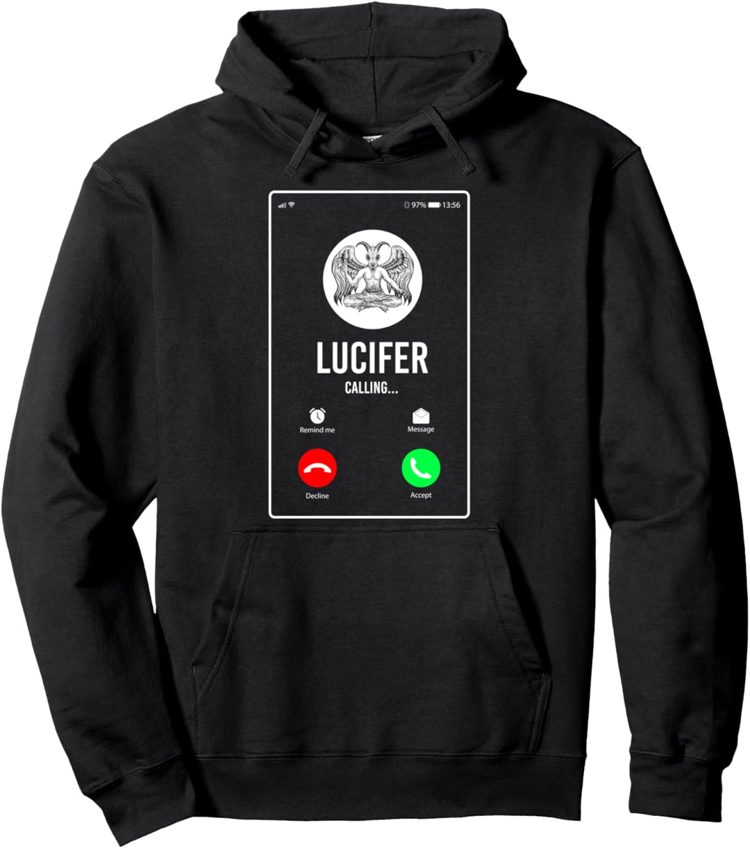Lucifer Is Calling - Satan Ruft an Teufel Luzifer Pentagramm Pullover Hoodie