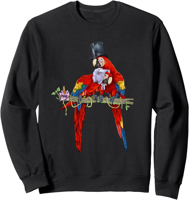 Glückliches Paar in Liebe-Aras-Papageien-Vogel-Tier Sweatshirt