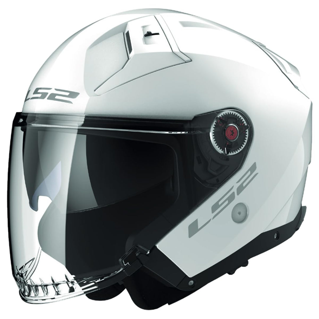 LS2, Jet-Motorradhelm INFINITY II SOLID White, L L Weiss, L Weiss