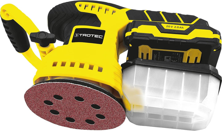TROTEC Akku Schleifmaschine PESS 10-20V – Schleifer 65 Watt, Multi Akku 20 V 2 Ah, Drehzahlstufe 3.0