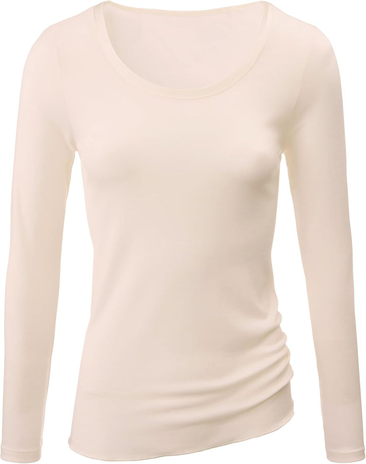 CALIDA True Confidence Langarm-Shirt aus Wolle-Seide Damen 52-54 Light Ivory, 52-54 Light Ivory