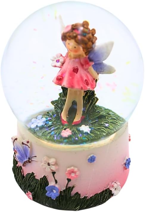 Dekohelden24 Schneekugel, Schüttelkugel, Fabelwesen - Schneekugel, Schneekugel mit Blumenmädchen, El