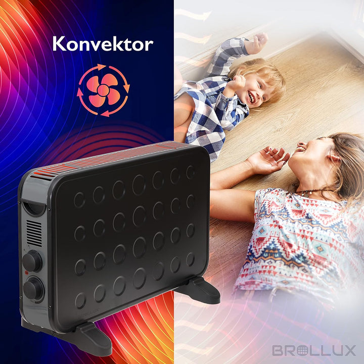 Elektroheizung 2000W mit Lüfter BT2K mobiles Heizgerät Elektroheizkörper Konvektor Elektrische Heizu
