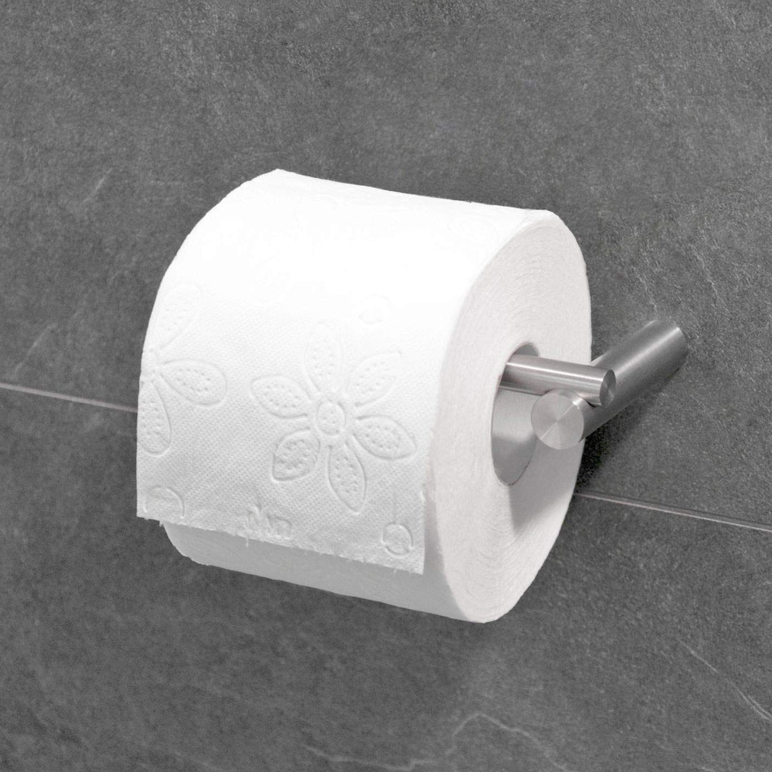 PHOS Design, TPH2, aufklappbarer Toilettenpapierhalter, Edelstahl matt gebürstet, Klopapierhalterung