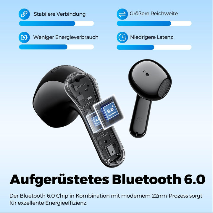 SoundPEATS Air6 HS BT 6.0 kabellose Kopfhörer, Semi-In-Ear-Kopfhörer für leichtes und angenehmes Tra