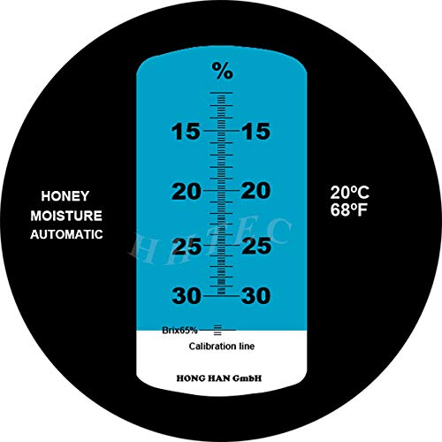 HHTEC Imker Refraktometer Honig 12-30% Wasser Feucht Handrefraktometer für Honig 5 Fach verbesserte