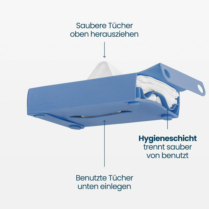 LastTissue® Wiederverwendbare Tissue Box -mit 18 Weichen Bio Baumwolltüchern - umweltfreundliche Kos