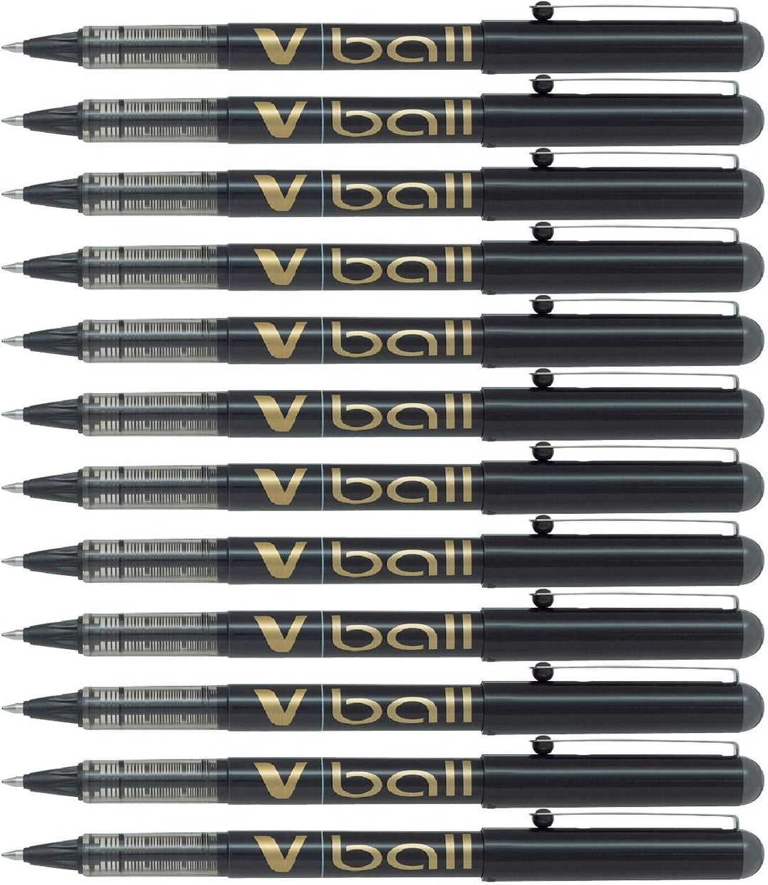 Pilot V-Ball Tintenroller (Flüssigtinte, Spitze 0,7 mm) 12 Stück schwarz