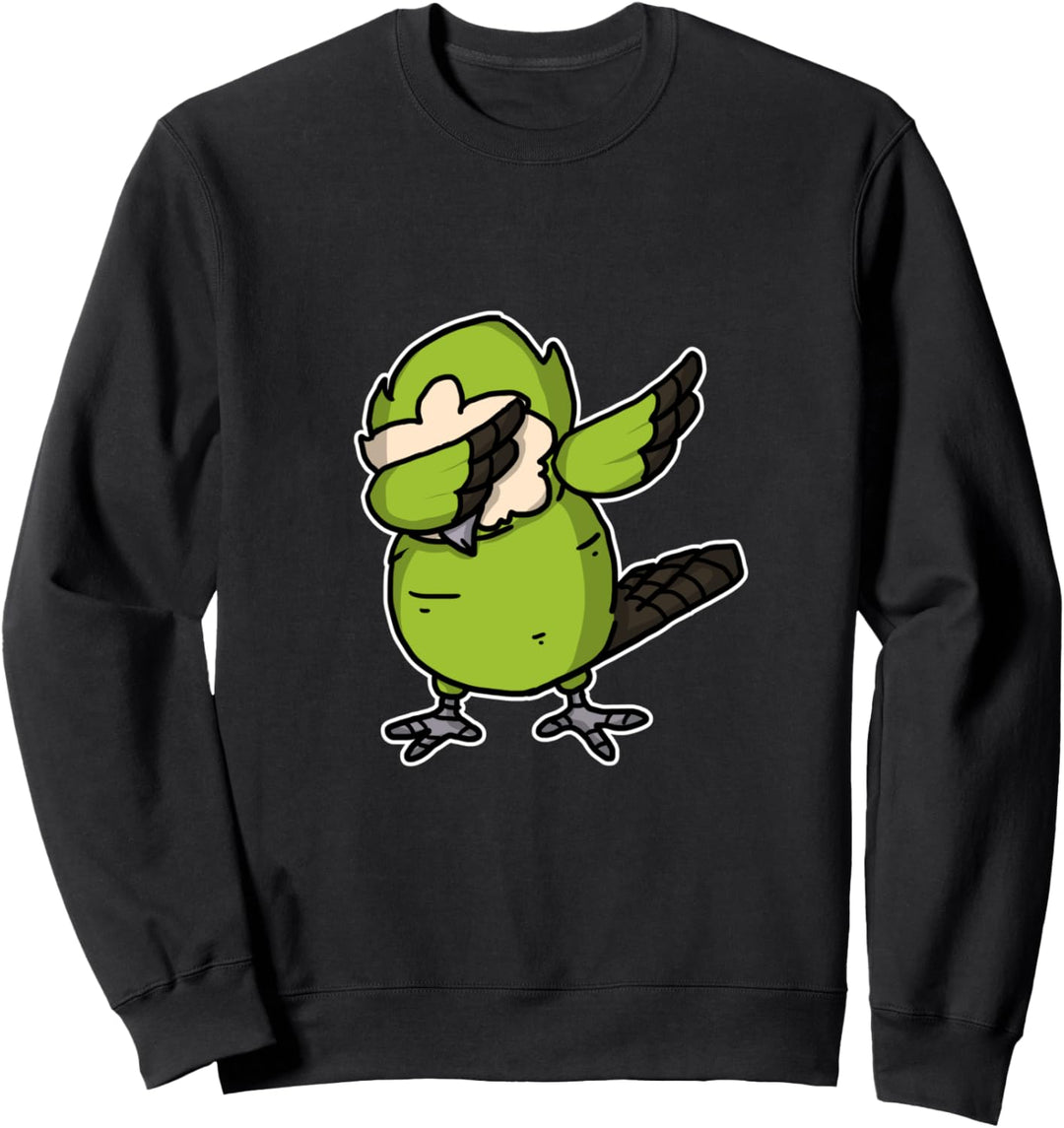 Lustiges Dabbing Kakapo Geschenk Grüner Papagei Dab Dance Sweatshirt