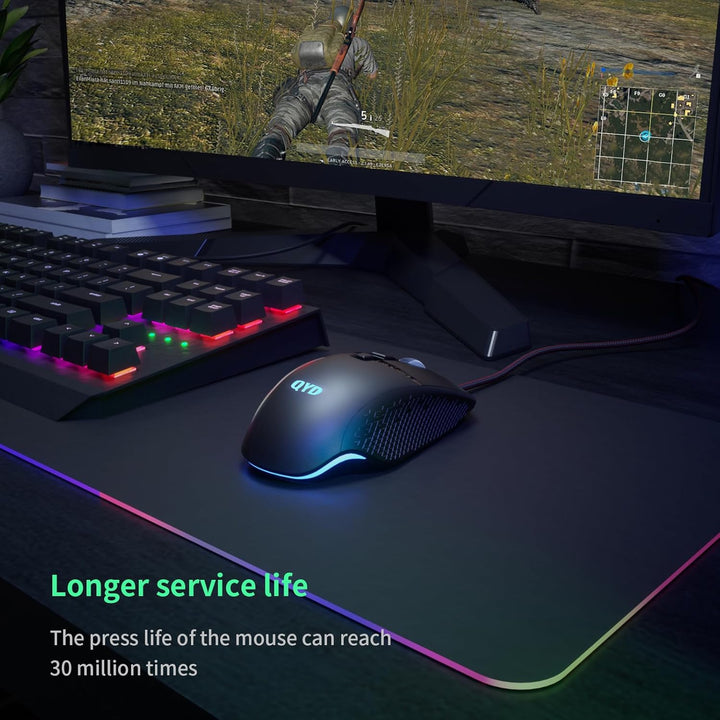 Gaming Maus 7200 DPI Einstellbarer USB RGB Led Gaming Mäuse für Grosse Hände, 8 Programmierbare PC M