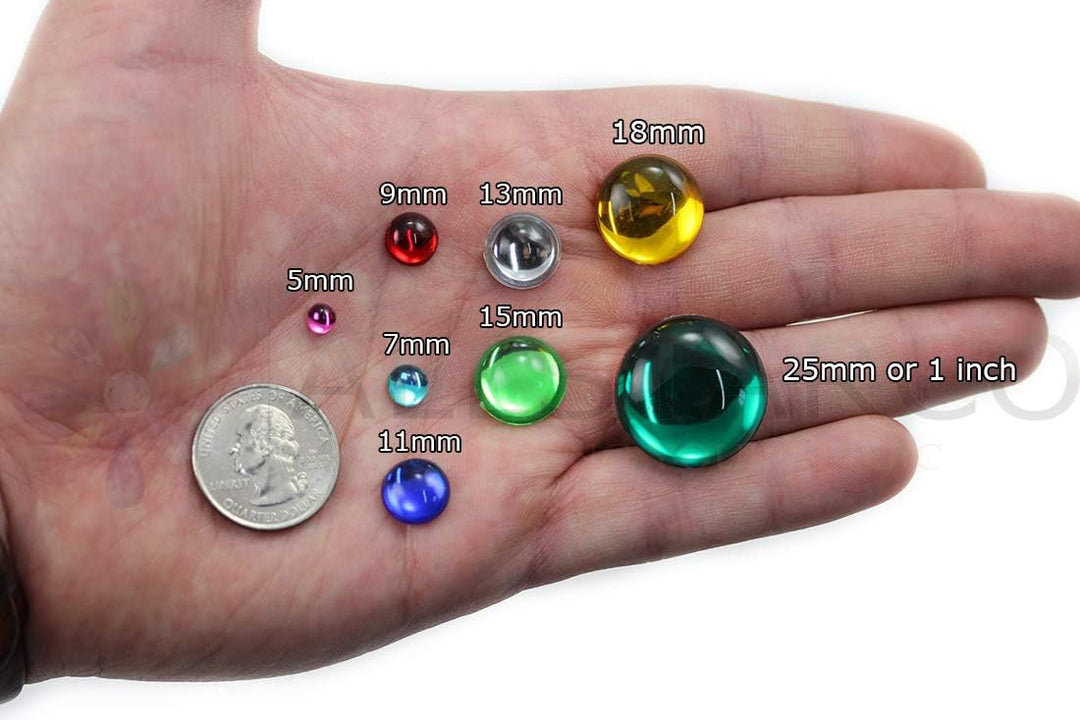 Allstarco 25mm (1") Hyazinth-Orange, runde Acryl-Cabochons, 12 Stk. | Bastel-Schmucksteine, glatte g