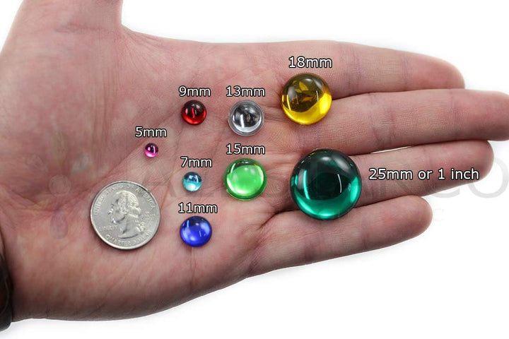 Allstarco 25mm (1") Hyazinth-Orange, runde Acryl-Cabochons, 12 Stk. | Bastel-Schmucksteine, glatte g