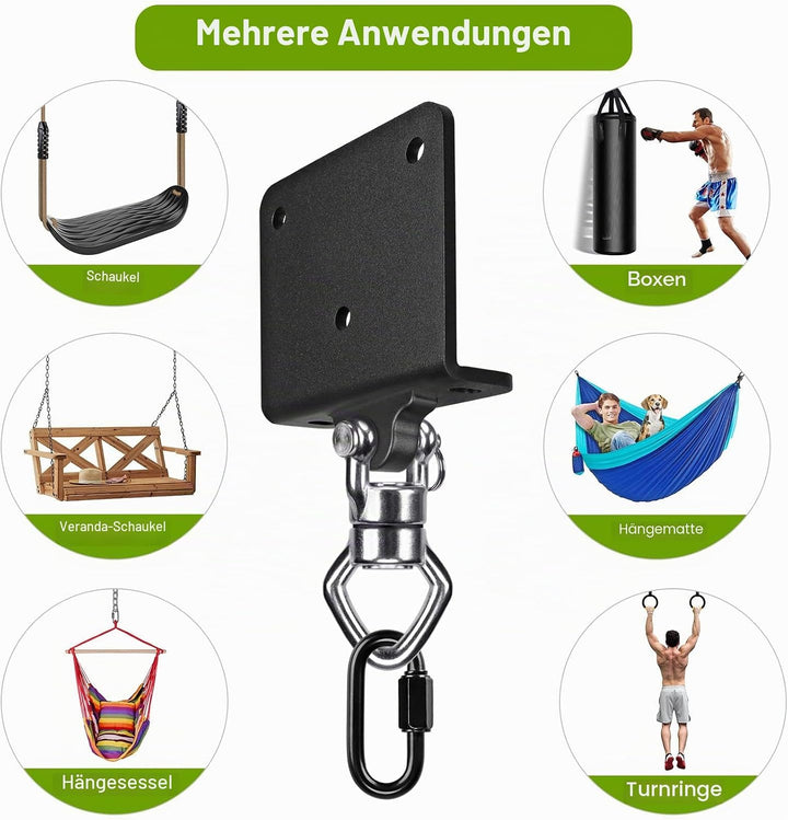 SELEWARE ELEWARE Boxsack Halterung Boxsack Aufhängung - 360° Arehbarer Schwerlast Deckenhaken 1000 L