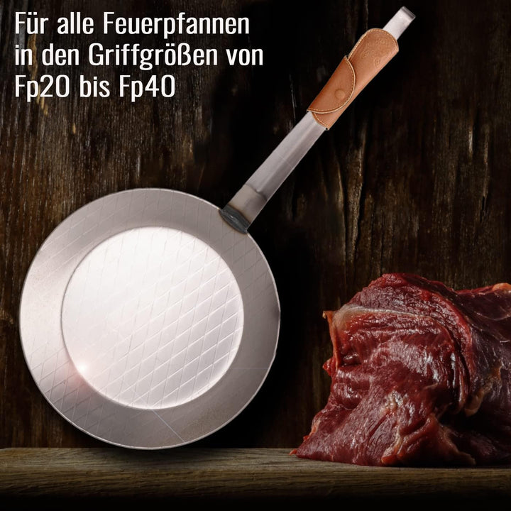 Black Forest Fox PAW Aramid Kevlar | Griffhülle | Feuerpfanne | Gusseisen-Griffabdeckungen | Leder-T