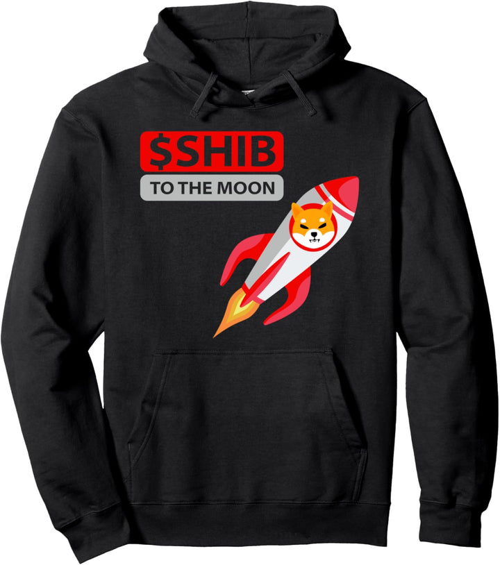 Rocket Shiba Coin Shirt, $SHIB to the Moon Shiba Inu Crypto Pullover Hoodie