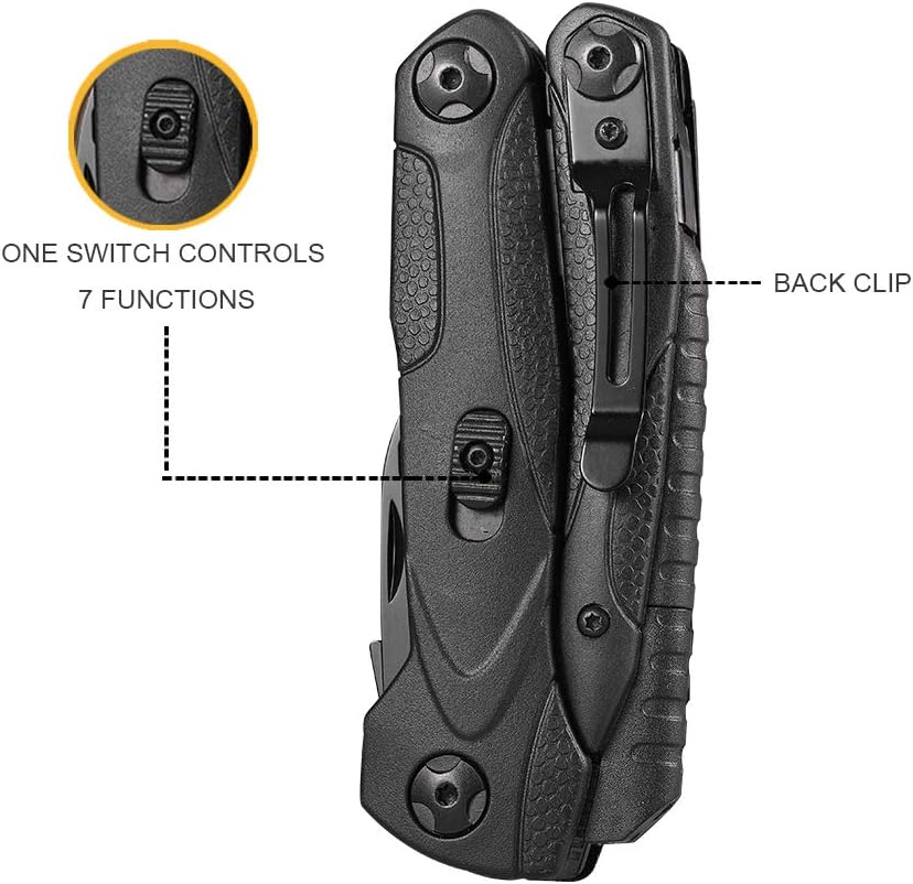 ROXON CM1349 Spark Multitool-Zange, 14-in-1 Multifunktionswerkzeuge, Klappzange, Mehrzweck-Outdoor-Ü