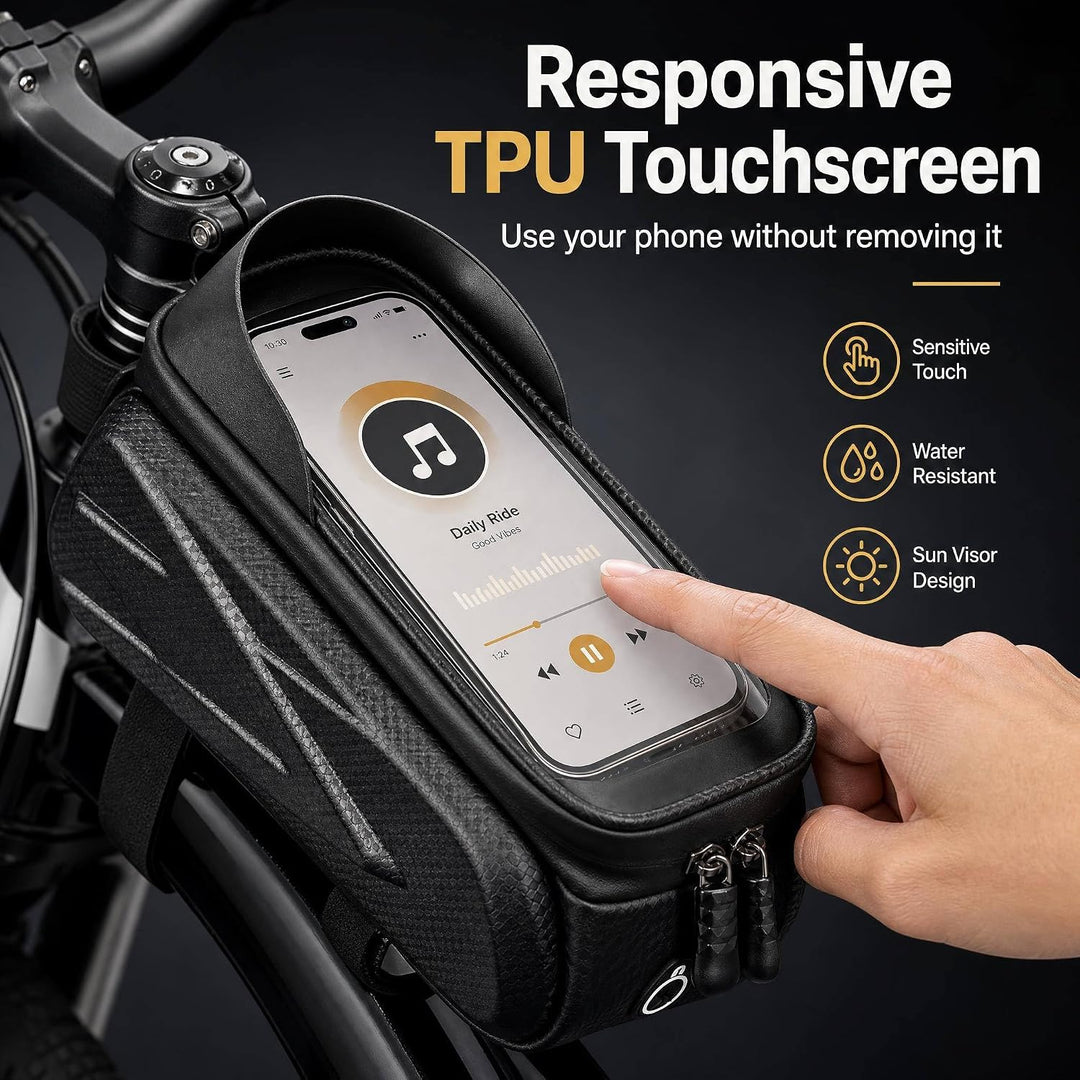 Fahrrad-Rahmentasche, wasserdichte Lenkertasche, ausgestattet mit einem reaktionsschnellen TPU-Touch