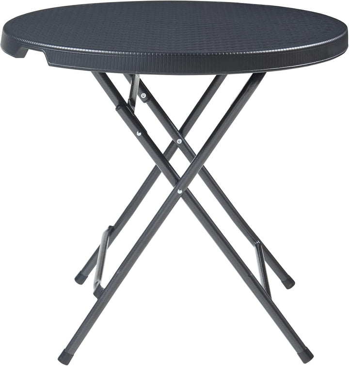 [en.casa] Klapptisch Mark Gartentisch Campingtisch klappbar 80 x 74 cm rund Picknicktisch Outdoor Ra