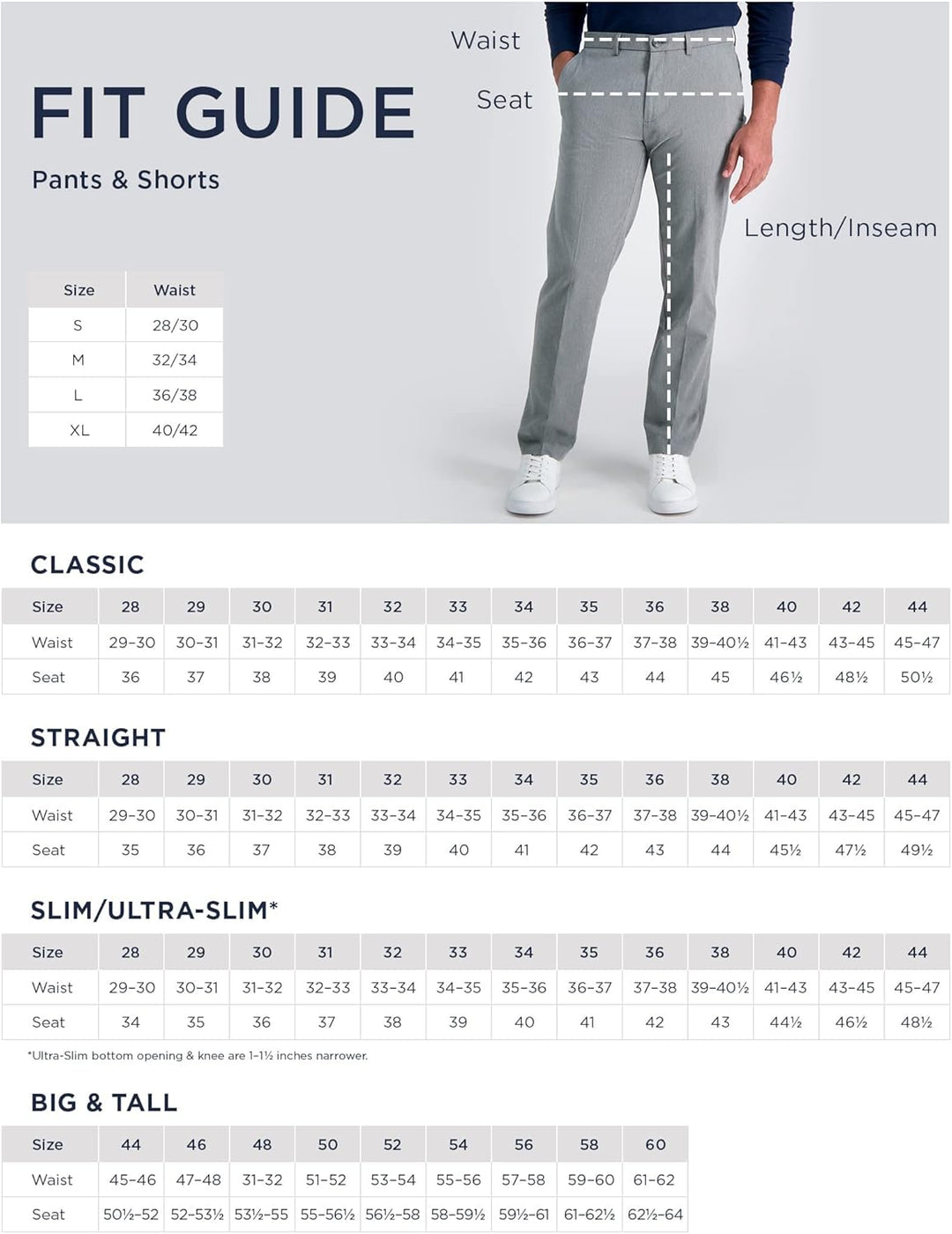 Haggar Herren Premium Comfort Classic Fit Bundfalte Erweiterbare Taillenhose Klassische Hose 32W / 3