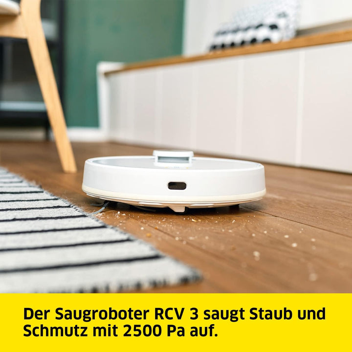 Kärcher Saugroboter RCV 3 mit Wischfunktion, smarte App-Steuerung, LiDAR-Laser-Navigation, Kartierun