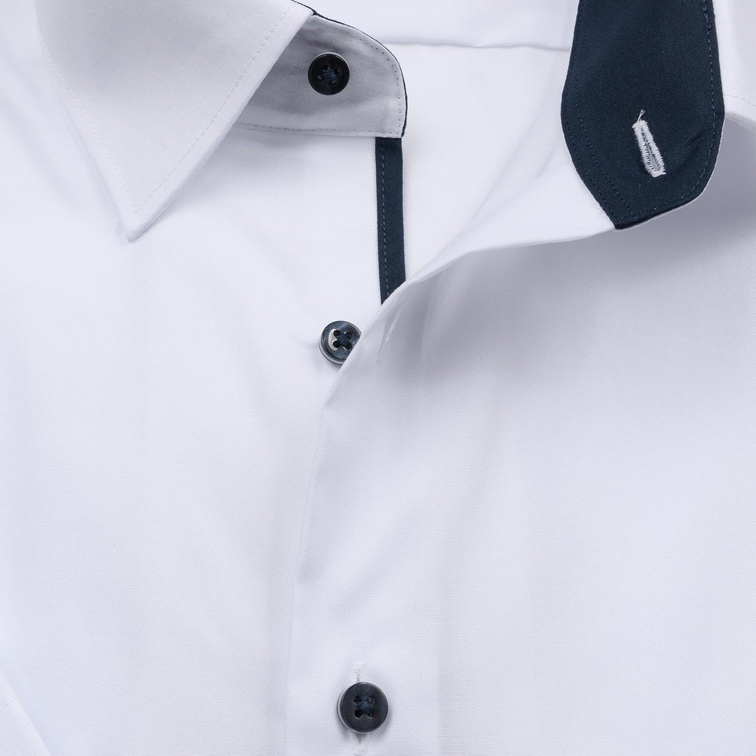 ETERNA Herren Businesshemd Kurzarm Comfort FIT | Uni | Bügelfrei | Kent Kragen 40 Weiss(-00-), 40 We